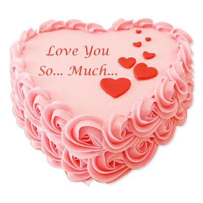 "Heart shape strawberry cake - 1kg - Click here to View more details about this Product